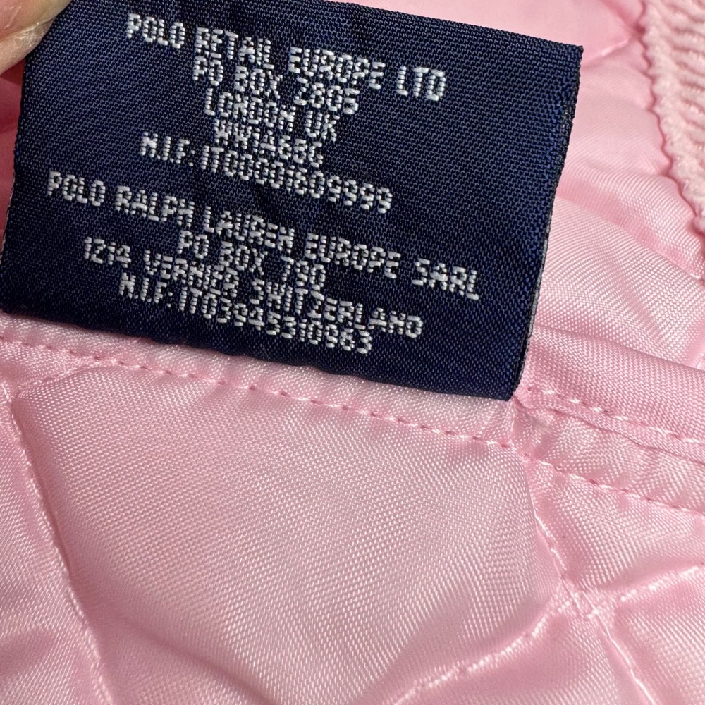 Ralph Lauren Pink Quilted Jacket 18M Corduroy Collar Barn Coat Kids Outerwear - Picture 8 of 9